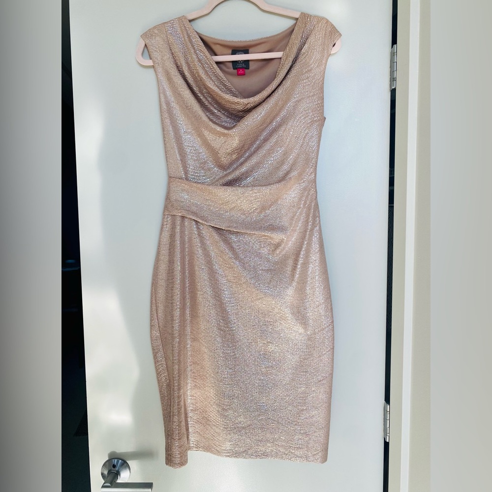 Vince Camuto Champagne/Gold knee length NYE Party dress